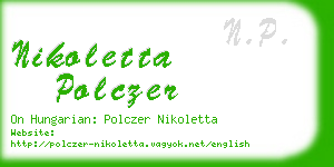 nikoletta polczer business card